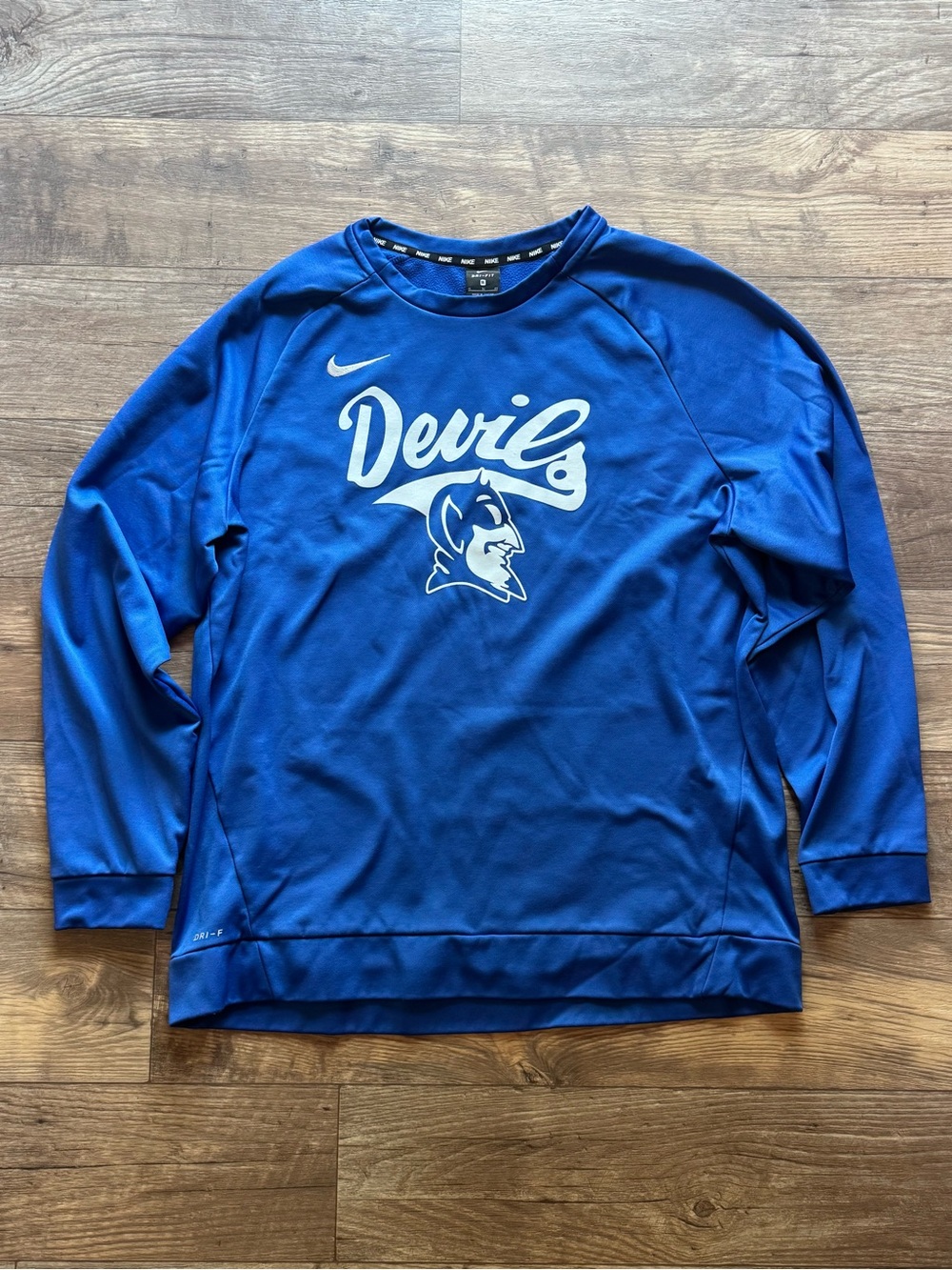 Nike Mens’s Duke Blue Devils" Dri-FIT Crewneck Sweatshirt